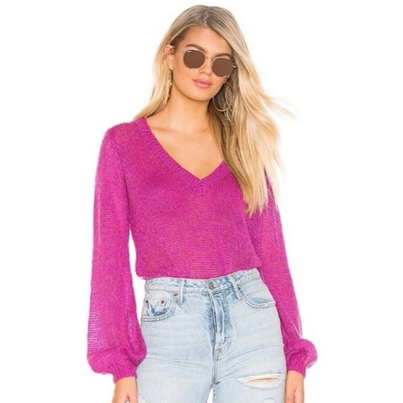 Lovers and Friends Rhiannon V Neck in fuchsia –– NWT - Picture 3 of 13